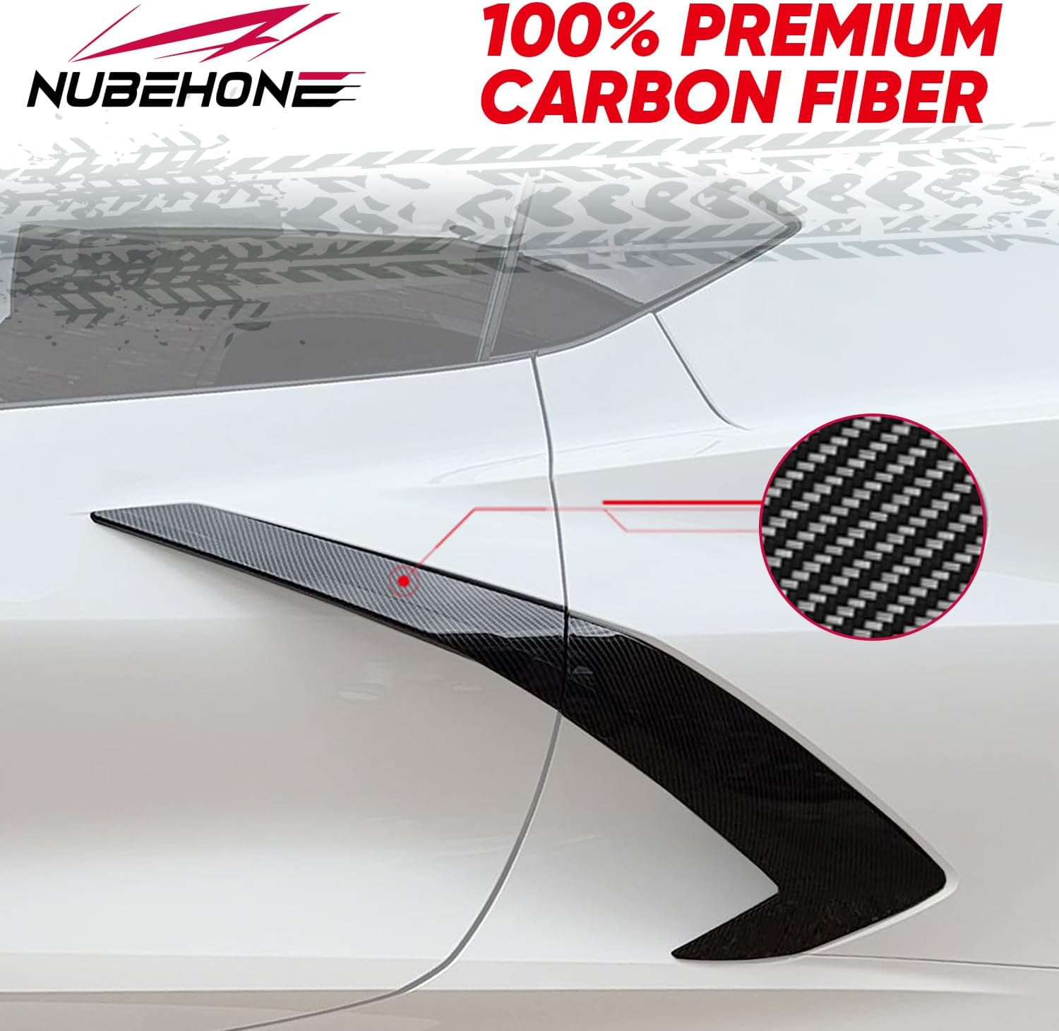 C8 Bundled Items of Real Carbon Fiber Mirror Caps and Side Fender Vent Door Garnish Fit for Corvette C8 Stingray Z51 2020-2025