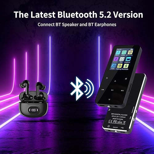Miniatura 2 de Reproductor de MP3 de 144 GB, con Bluetooth 5.2, sonido de alta fidelidad, radio FM, grabadora de voz, libro electrónico, auriculares incluidos,