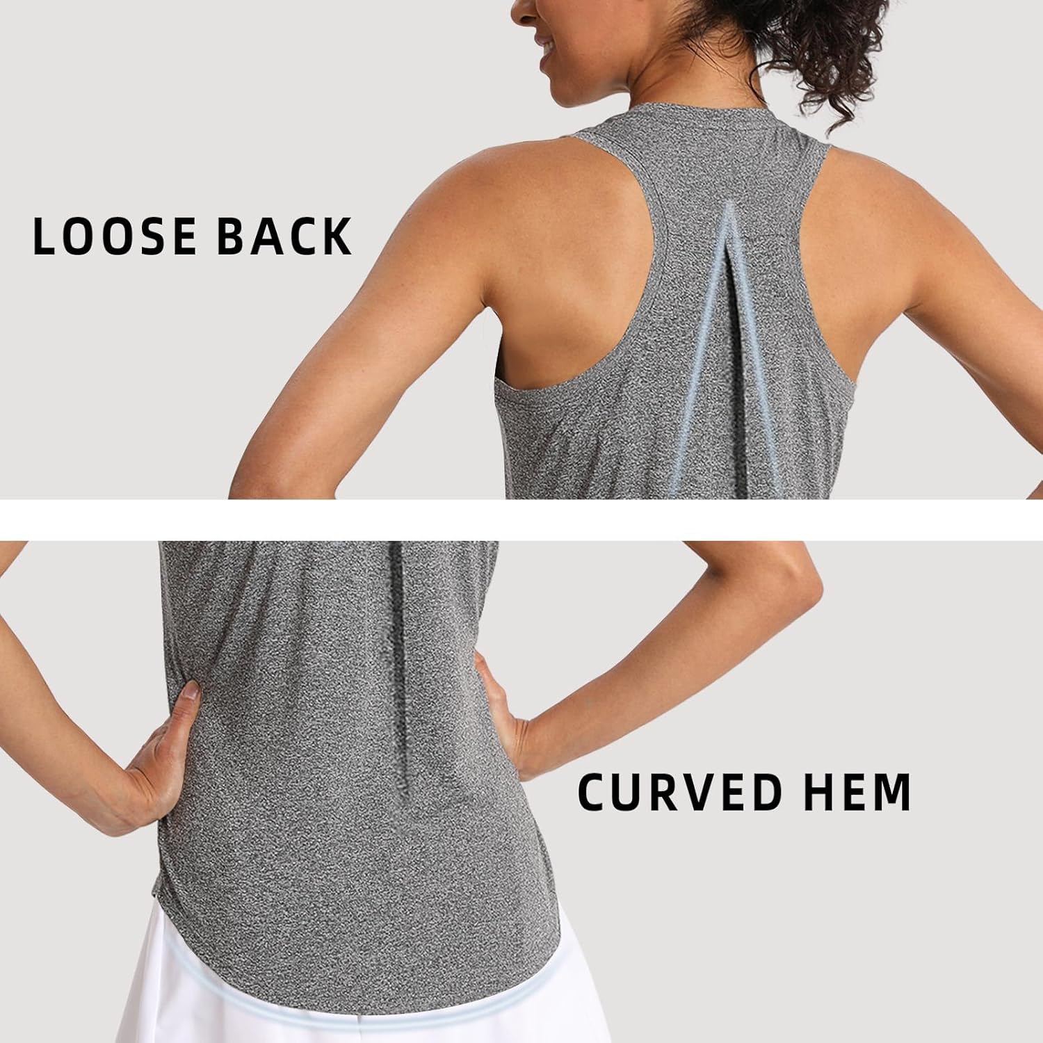 Women's Workout Tank Tops Woman Sleeveless Loose Fit Gym Tops Athletic Shirts Racerback Quick Dry UPF 50+ - Image 4