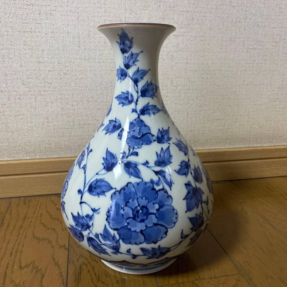 花瓶 六染付 花生 楠吉 花瓶 六染付 花生 楠吉