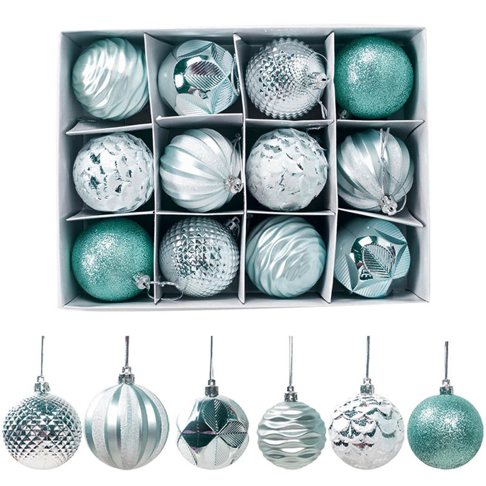 Christmas Tree Baubles and Decorations - Blue, Burgundy, Sage Green, and White Ornaments for Holiday Decor — image 1