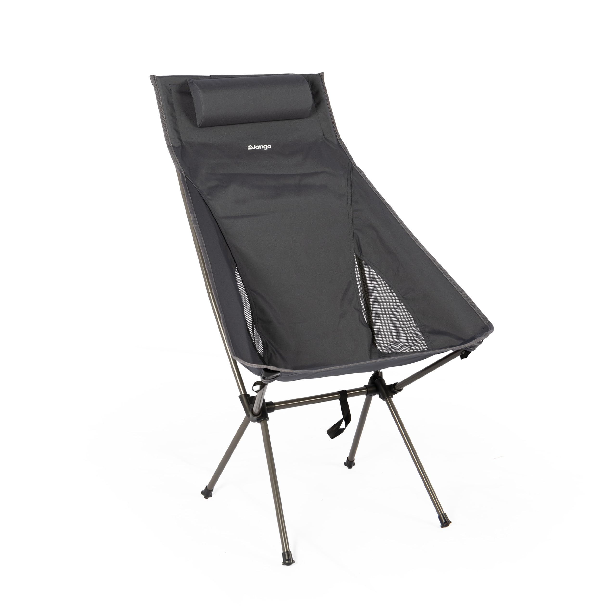Vango Micro Tall Recline Camping Chair with Cushioned Head Rest, Strong Steel Frame, Lightweight Foldable for the Garden, Festivals, Fishing, Outdoors (India Ink)