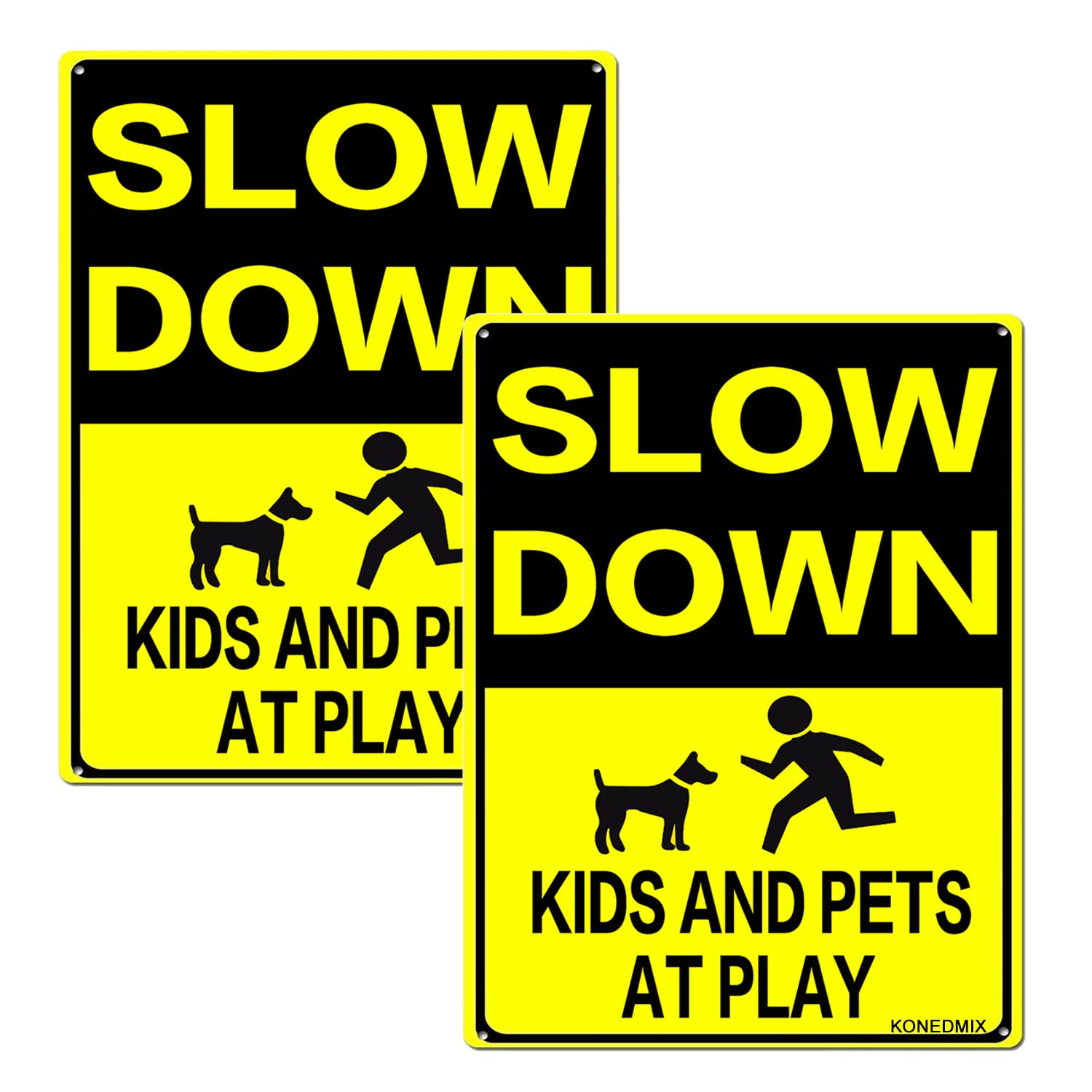SLOW DOWN 子供とペットの標識 約40cm x 30cm SLOW DOWN 子供とペットの標識 約40cm x 30cm SLOW DOWN 子供と