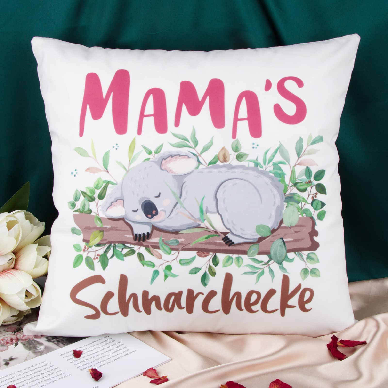 Kissenbezug 45x45 Cm 'Mama's Schnarchecke' – Lustiger Spruch, Leinen, Versteckter Reißverschluss, Geschenk Für Muttertag & Geburtstag