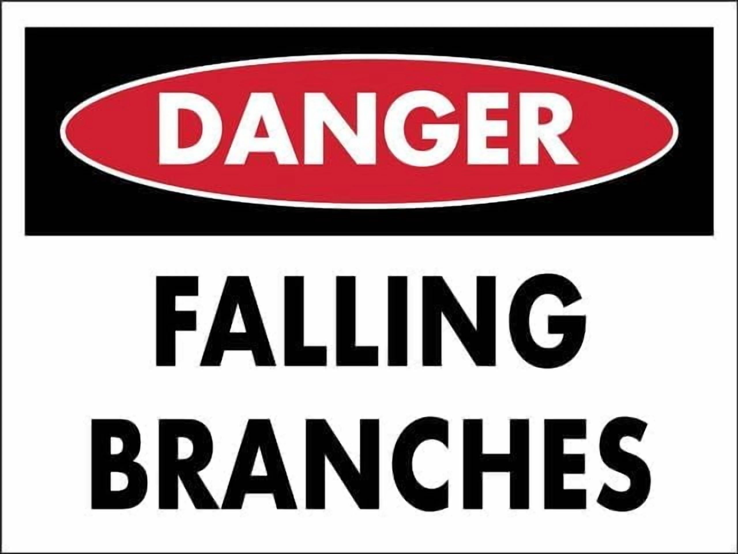 (2-Pack) Metal Tin Sign Danger Falling Branches Sign Home Kitchen Farm Garden Garage Wall Decor 12X8 Inch