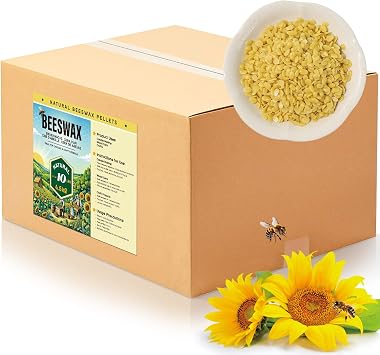 Beeswax Pellets for Candle Making 10lb/20lb Natural Beeswax for Candles, Lip Balms, and Skincare Yellow Beeswax for DIY Projects Ideal for Beginners and Experts(10lb)