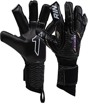 قفازات Rinat SantoLoco PRO AXG Latex Grip، قطع Ergoroll، ضربة خلفية مبطنة، إغلاق قابل للتعديل، أداء النخبة في جميع الأحوال الجوية.