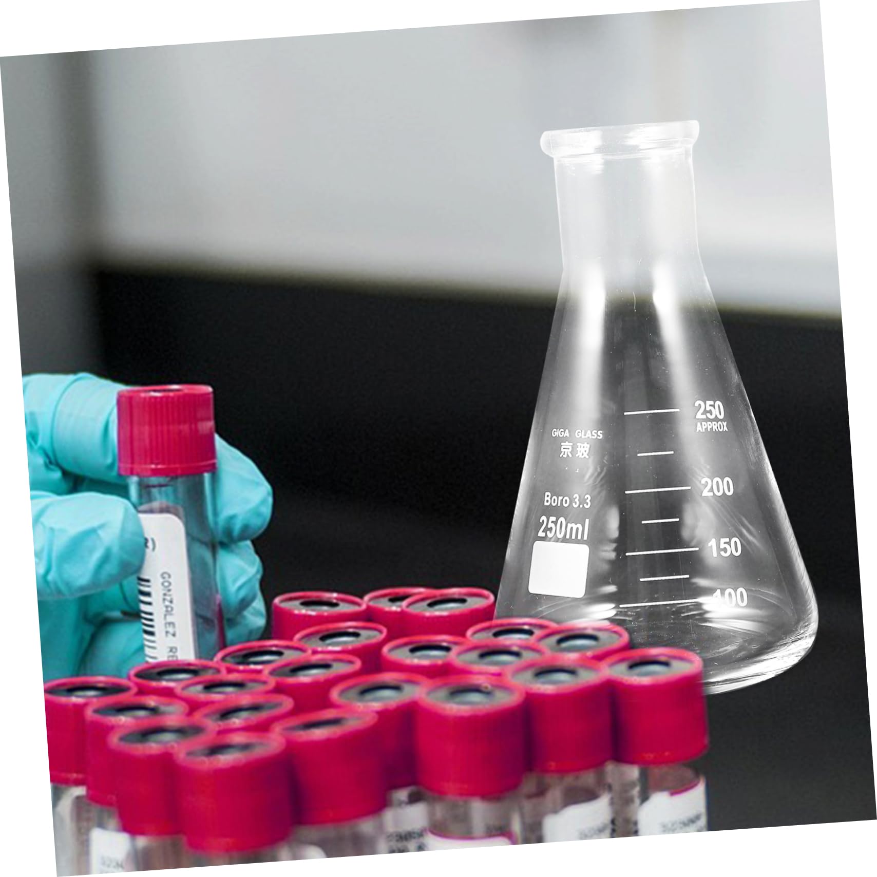 4piezas Herramientas Escolares Matraces Cónicos Cristalería De Laboratorio Fácil De Usar Para Estudiantes