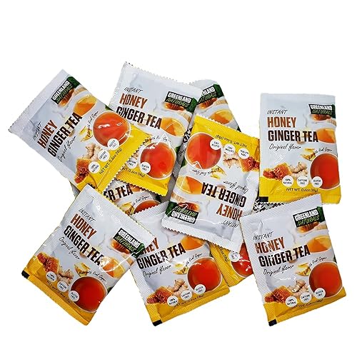 Miniatura 7 de Té natural instantáneo de Groenlandia, té natural soluble instantáneo con miel y jengibre, 20 bolsas. Peso neto por bolsa: 18 g (0.63 oz)