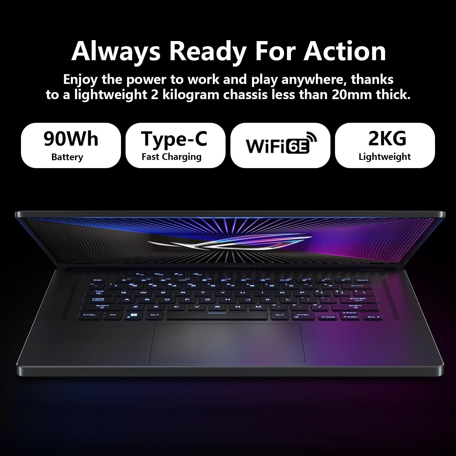 ASUS ROG Zephyrus Pro G16 VR-Ready Gaming Laptop, 16“ FHD 165Hz IPS, Intel  i7-13620H, NVIDIA GeForce RTX 4070, 32GB RAM, 1TB SSD, Win 11 Pro, Bundle