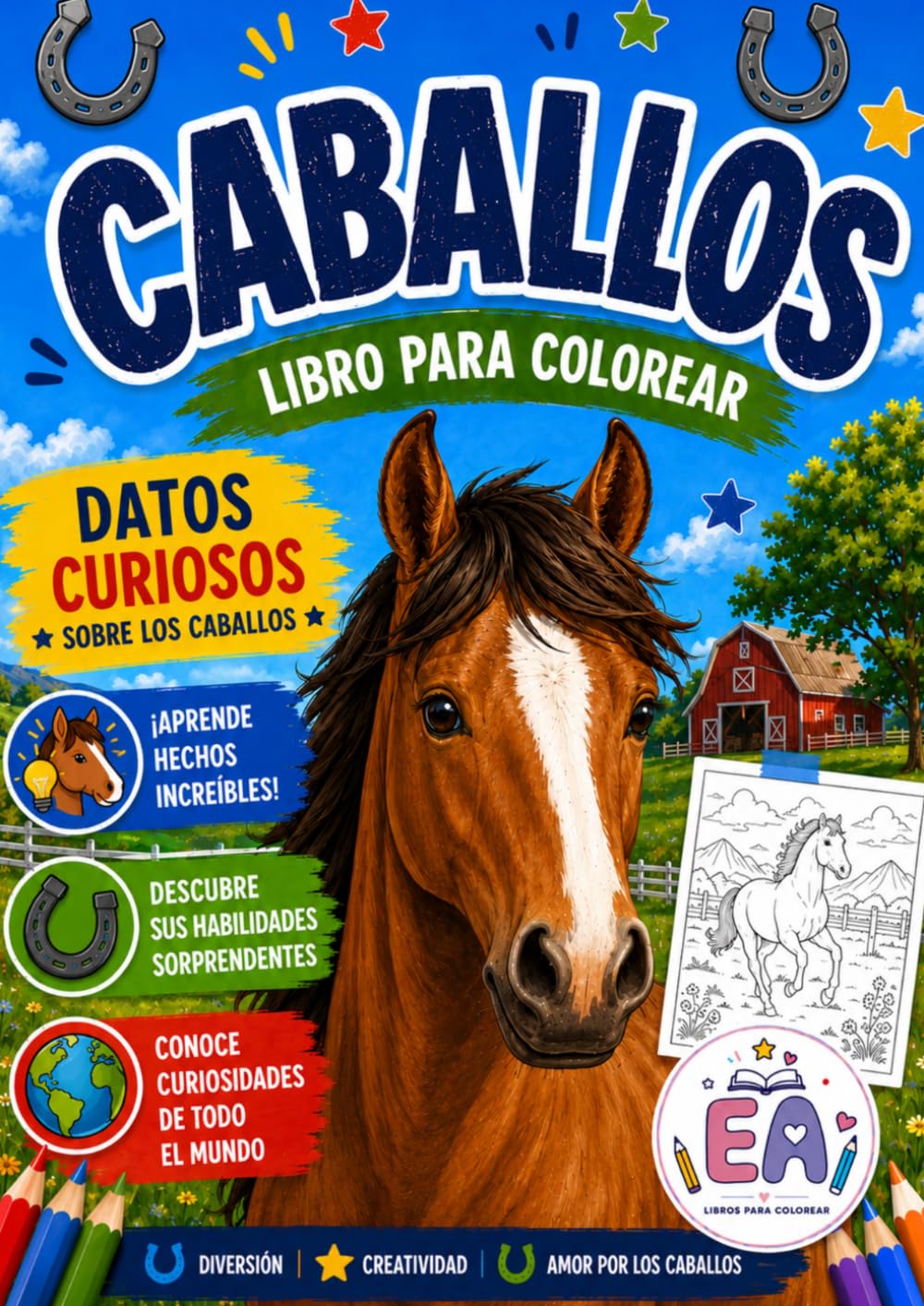 CABALLOS PARA COLOREAR: Libro de actividades