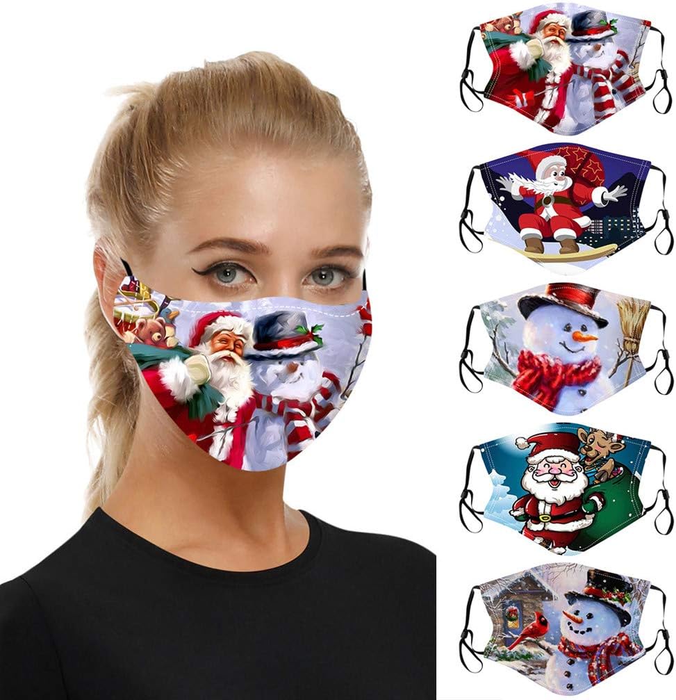 Andees 5/10PC Washable Reusable Cotton Dust Face Mouth Bandana Breathable for Adults Unisex, Outdoor Dustproof Windproof Haze Anti-Dust Face Protection for Sport Men Women
