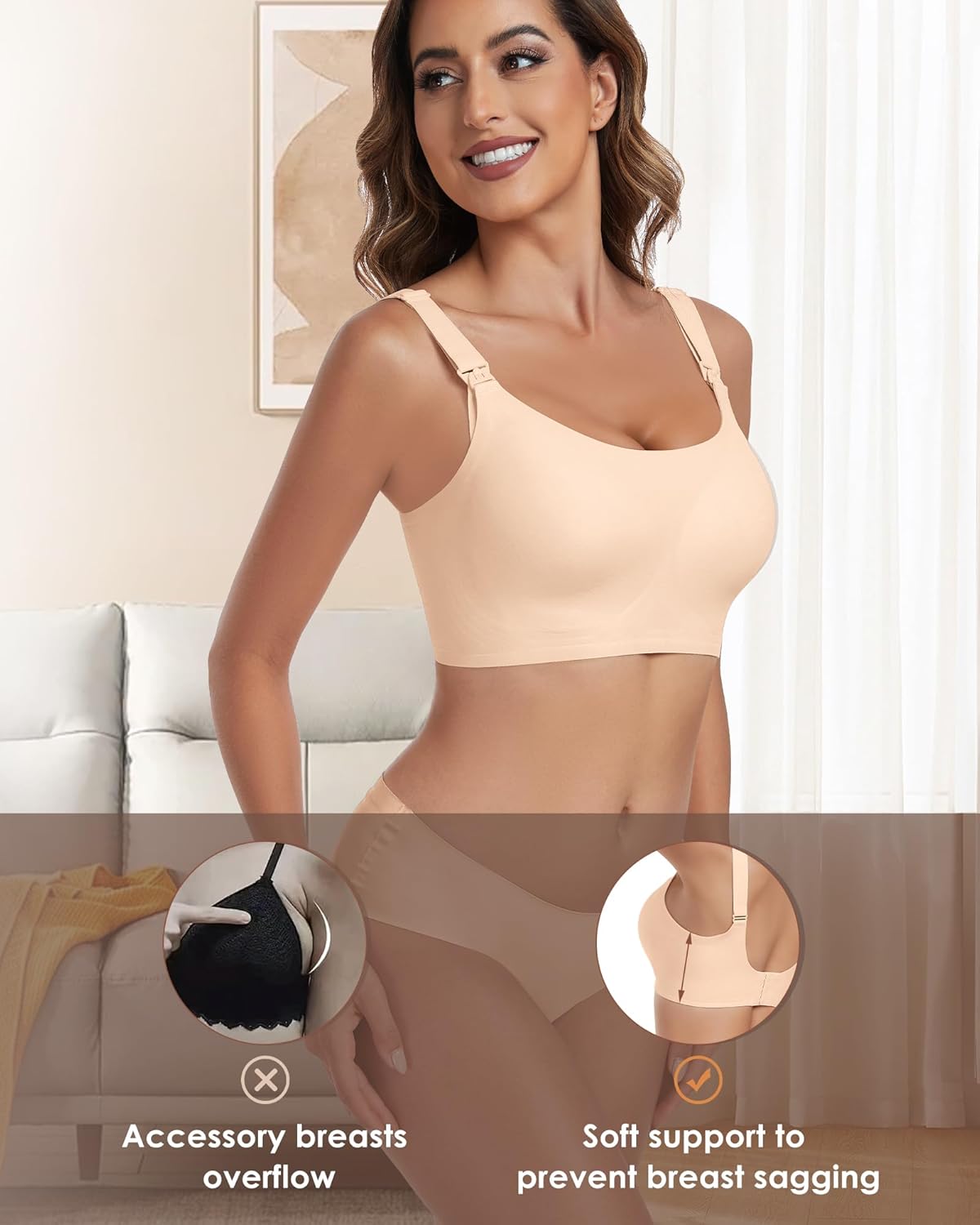 As Fairy Nursing Bras for Breastfeeding Natural Shape Maternity Bra Seamless Jelly Strip Support Comfort Pregnancy Bra - Image 6