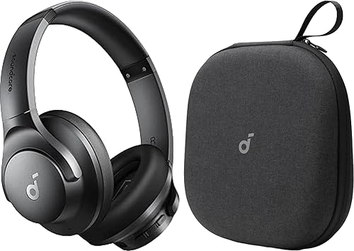 Soundcore by Anker Q20i Hybrid Active Noise Cancelling Headphones, with Headphones Case, Wireless Over-Ear Bluetooth, 40H Long ANC Playtime, Hi-Res Audio, Big Bass, Customize via an App