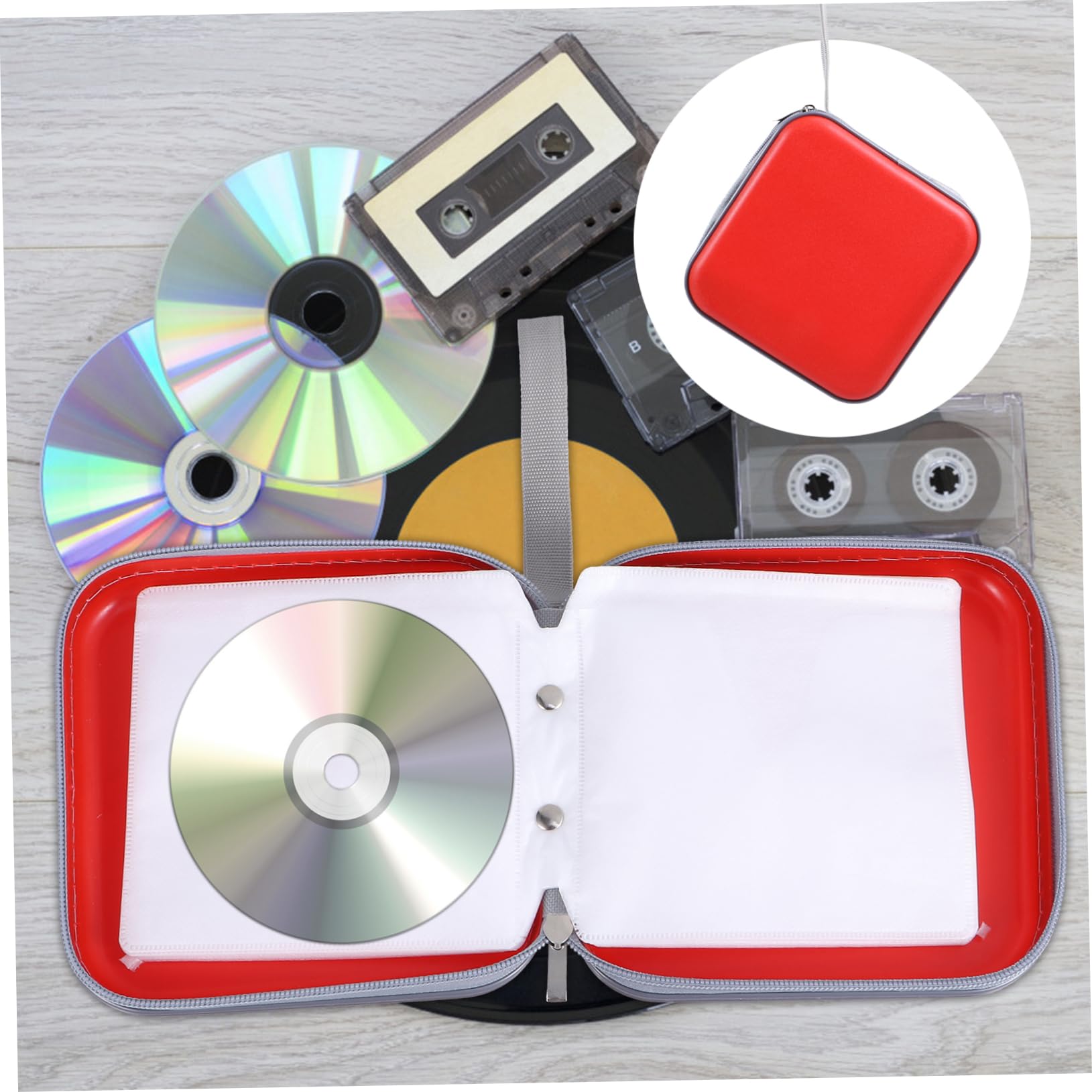 PRETYZOOM Étui de Rangement pour CD Pochette pour DVD Grande Capacité Housse CD Zippée pour Ranger Vos Disques
