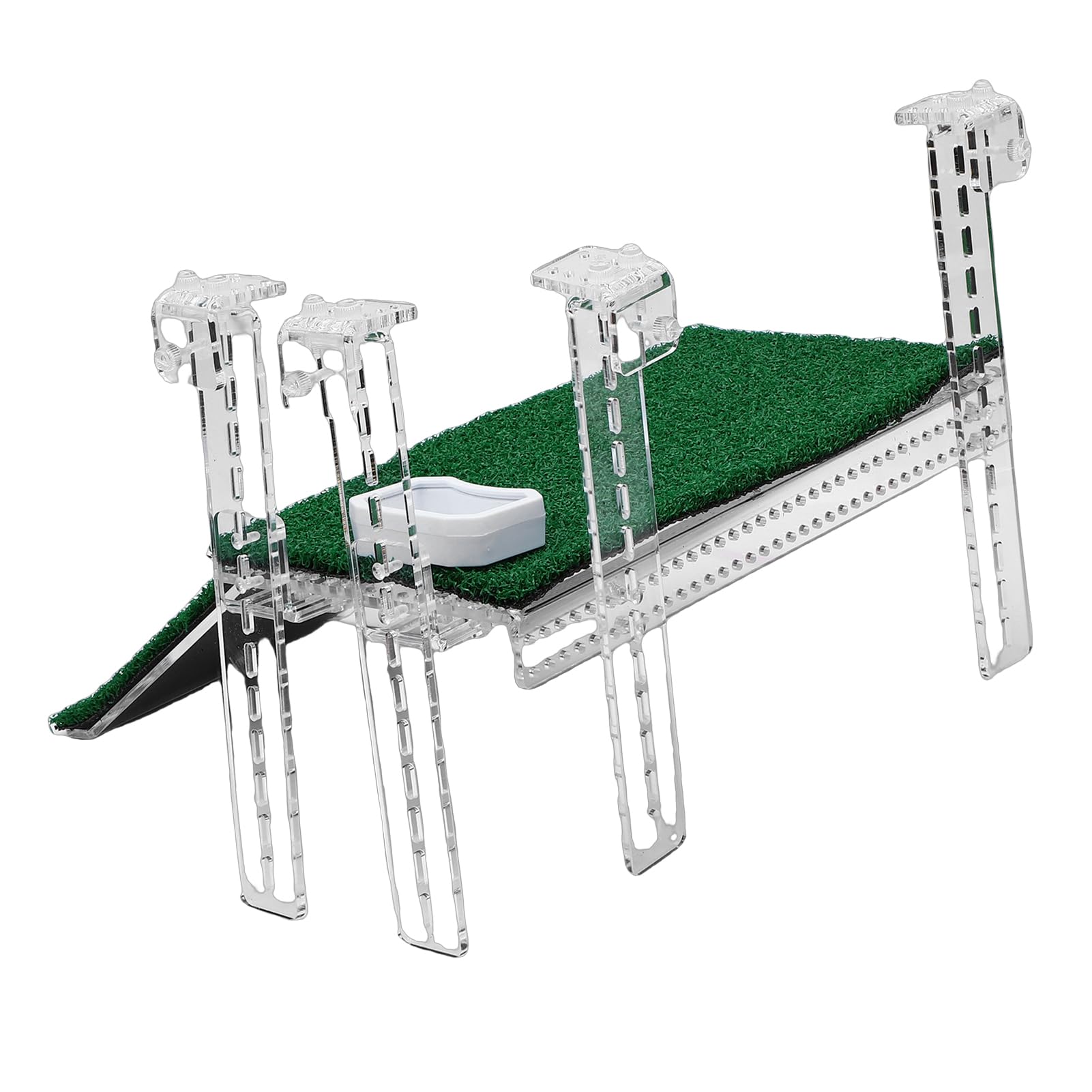 Topiky Plataforma Colgante para Tomar el Sol de Tortuga, Simulación Colgante de Acrílico, Rampa de Tortuga de Hierba, Plataforma de Decoración de Tanque de Acuario, Ajuste del Nivel de Agua,