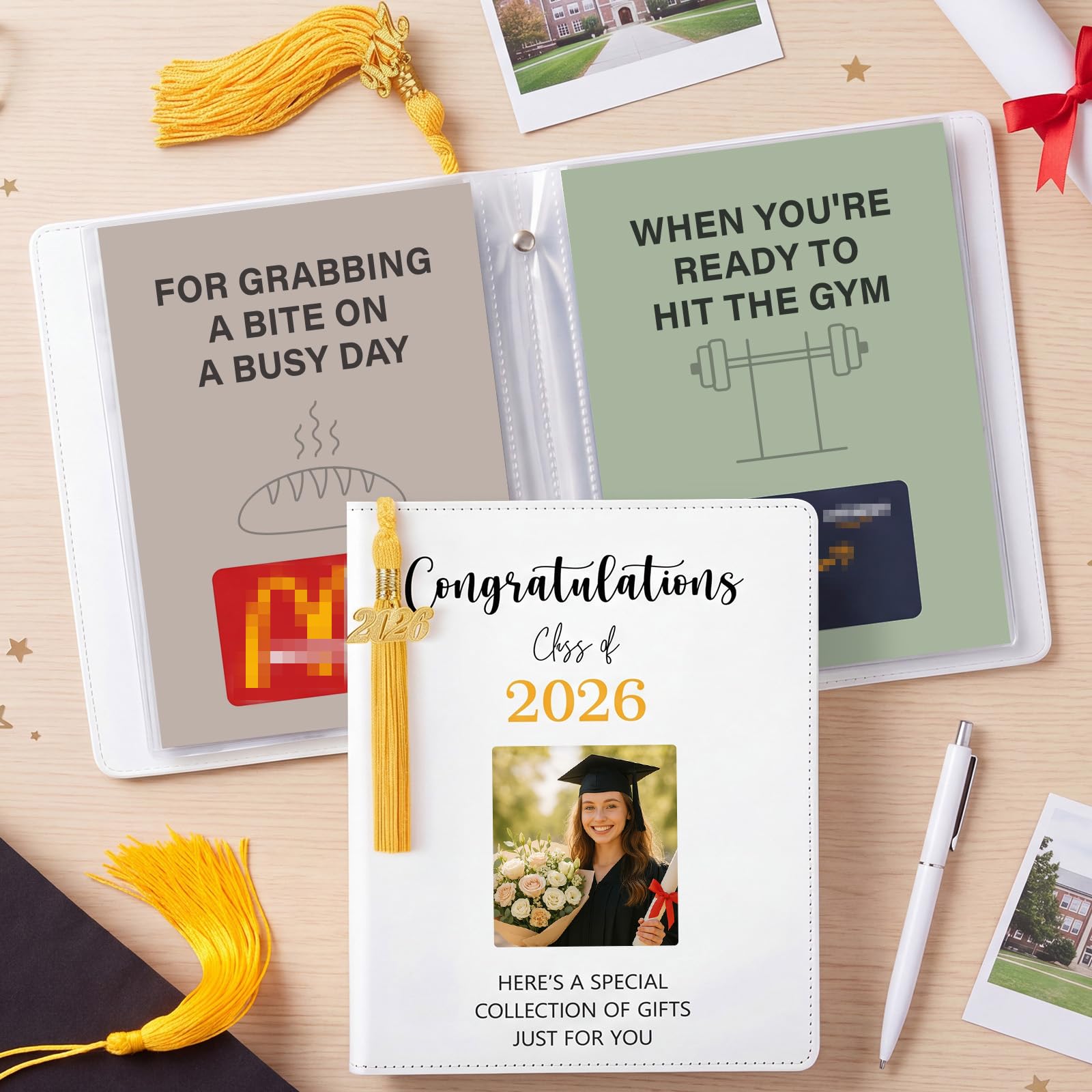 Libro de tarjetas de regalo Epakh Gold Class of 2026 para una graduación inolvidable
