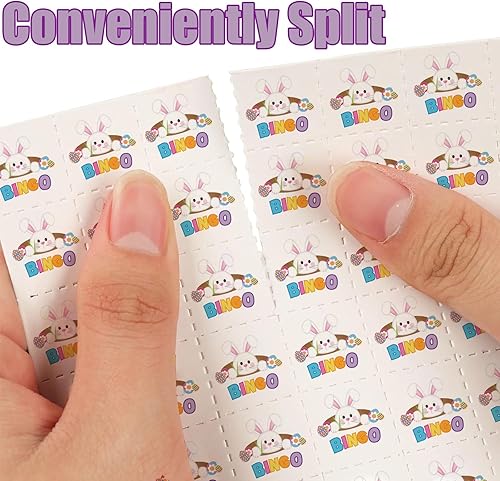 Miniatura 7 de GREHUMOR 24 jugadores Happy Storm Juegos de bingo de Pascua para niños Divertidos tarjetas de Bingo de Pascua Conejito de Pascua Suministros de