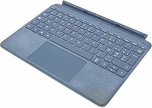 Microsoft Type Cover Surface Go Signature Keyboard - French AZERTY Keyboard - Ice Blue (Alcantara) - Compatible only with Surface Go, Surface Go 2 and Surface Go 3