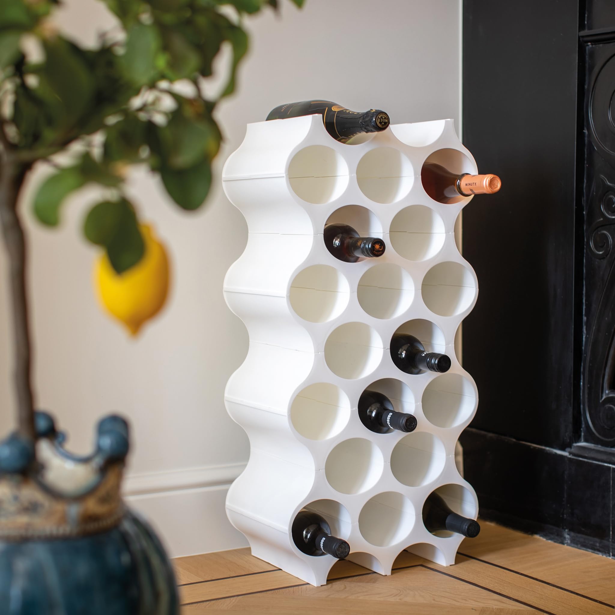 koziol etagère à bouteilles Set-Up, thermoplastique, Blanc, 23 x 35,3 x 36,4 cm