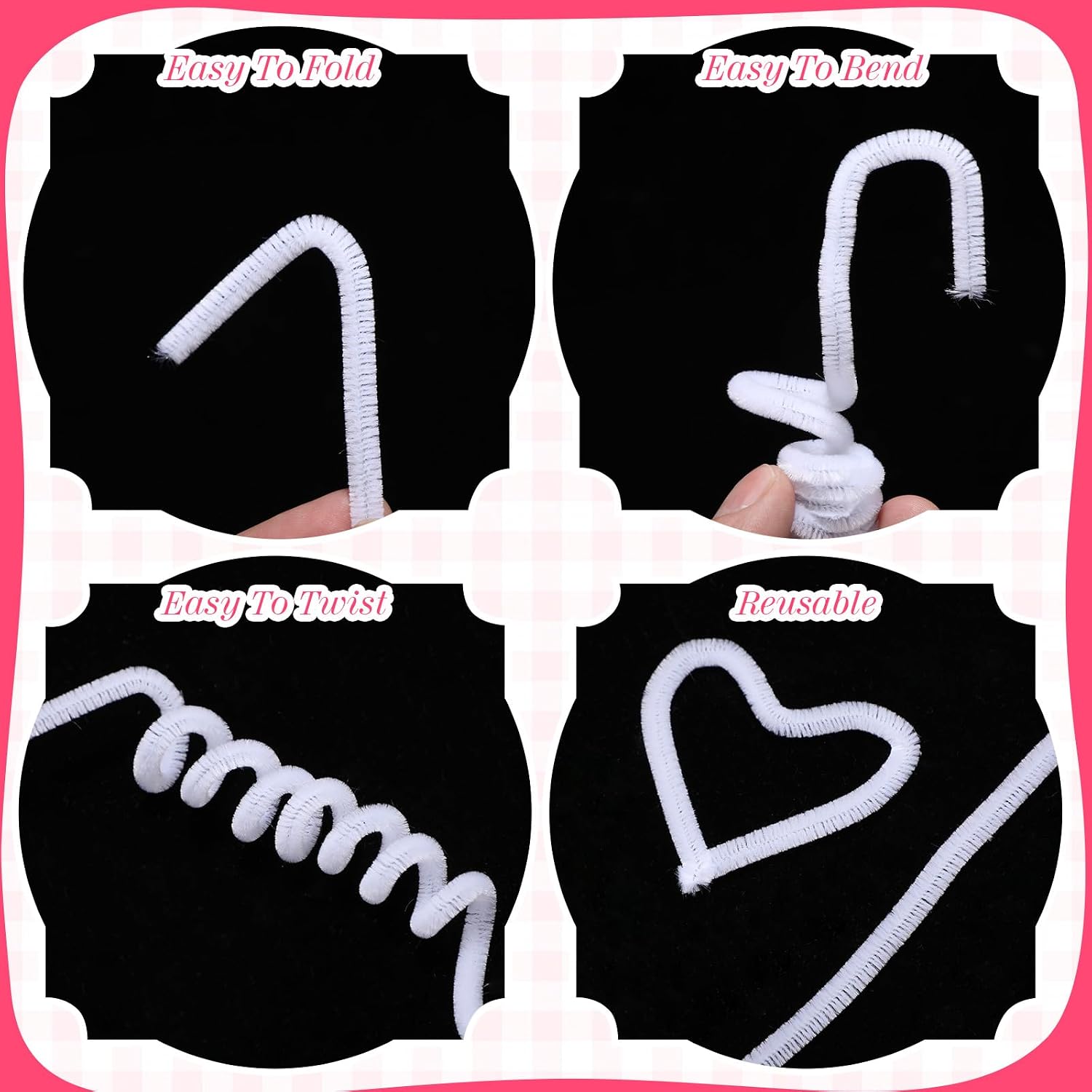200 Pcs 24 Inch Extra Long Pipe Cleaners for Craft, White image 3