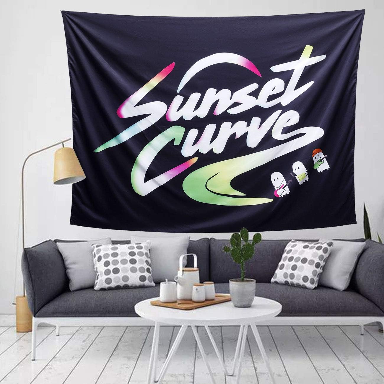 Julie And The Phantoms Tapestry, Sunset Curve Band 3 Boys Musc and Unique Tapestry Wall Hanging Tapestries 3D Boutique Art tapestry with Art Nature Home Decorations for Living Room Bedroom Dorm Decor (51.2 x 59.1 Inch)