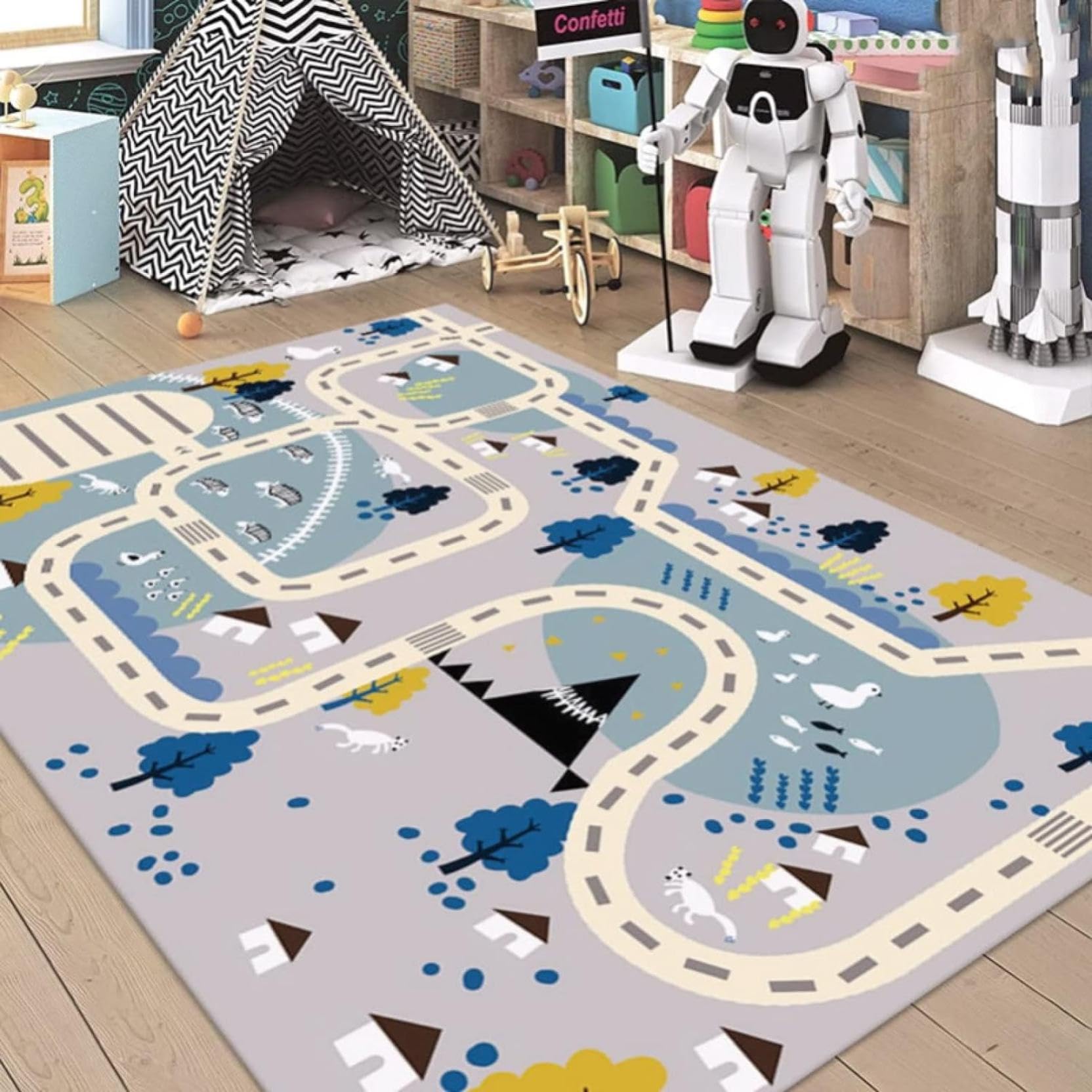 Amazon.co.jp: 子供ゲームパッド 遊びマット 道路交通 数字柄 プレイ