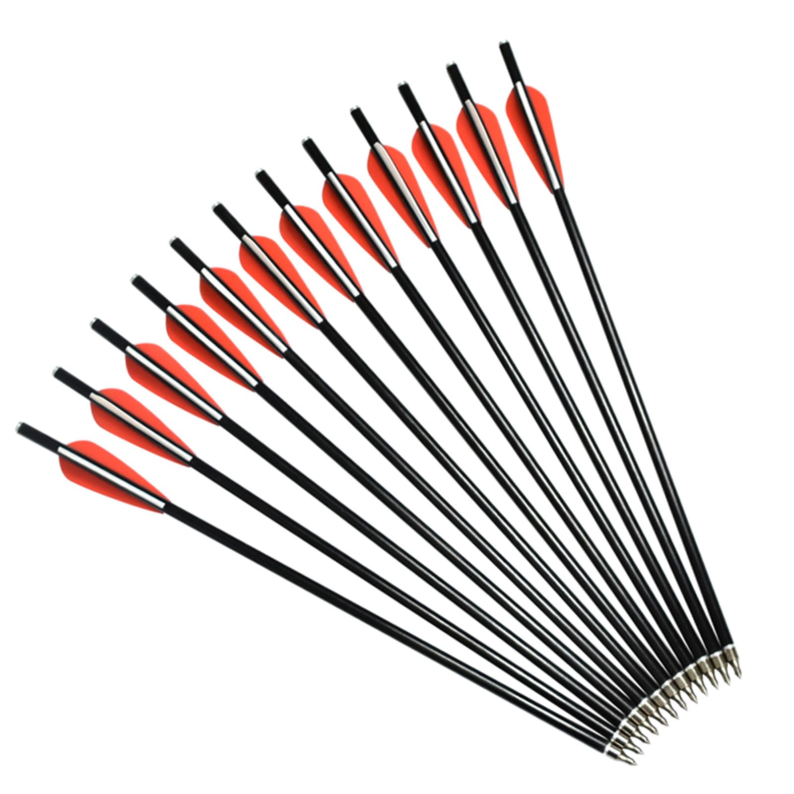 Arbalète boulons flèches Fibre de Verre 12 "14" 16 "Chasse tir à l'arc Cible flèche avec remplacé 100 Pointes de flèche Plates encoches - 1
