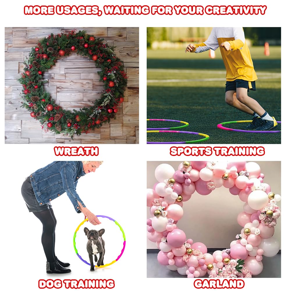 ArtCreativity Hula Hoop for Kids (Pack of 6), Adjustable Size Hoola Hoop Toy for Exercise, 8 Section Detachable Hoola Hoops, Playground Toys for Outdoor Fun, Birthday Party Favors for Boys and Girls - Image 4