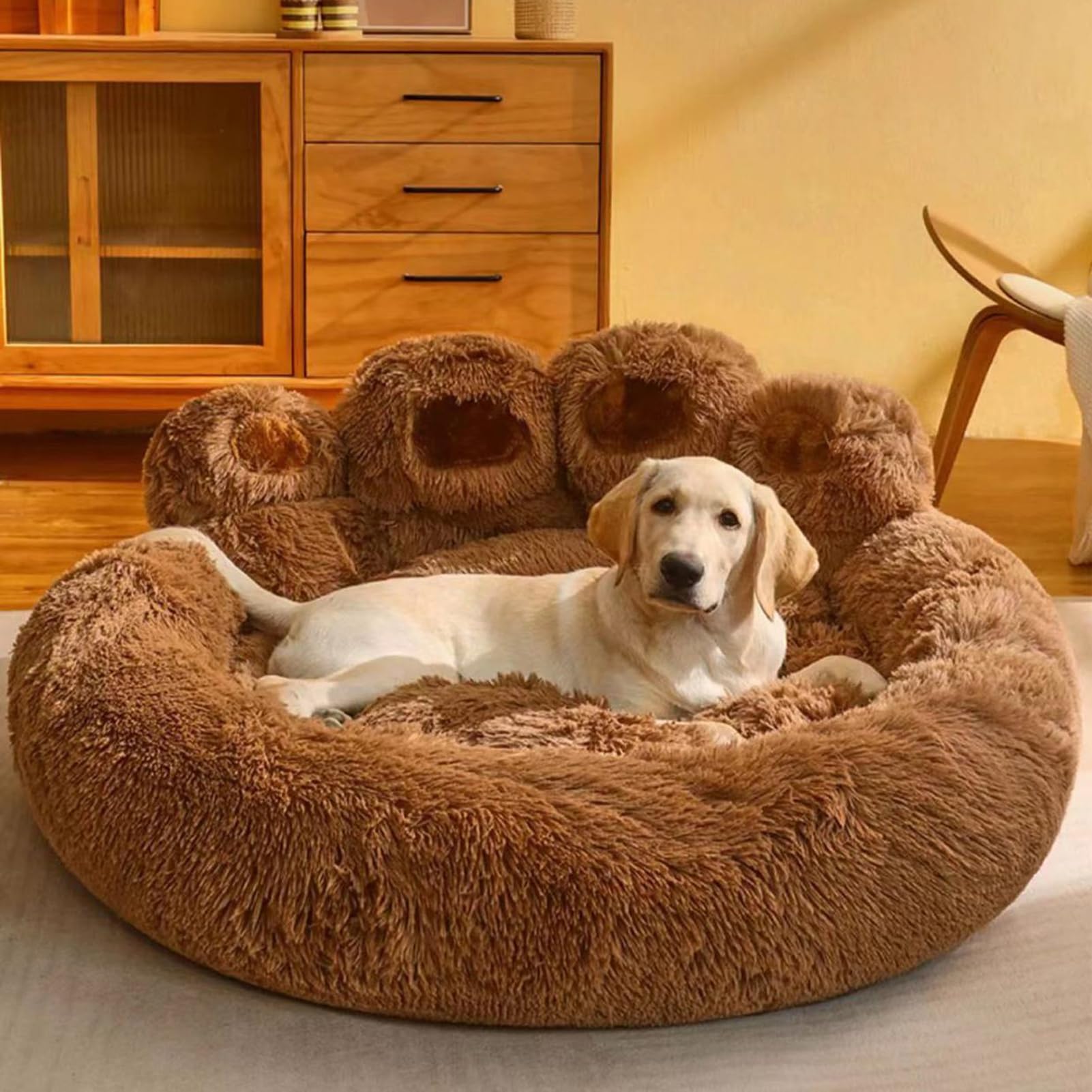 Psy puszyste łóżko uroczy design kot sofa łóżko miękka puszysta poduszka pluszowe przytulne legowisko dla zwierząt domowych dla małych średnich dużych psów i