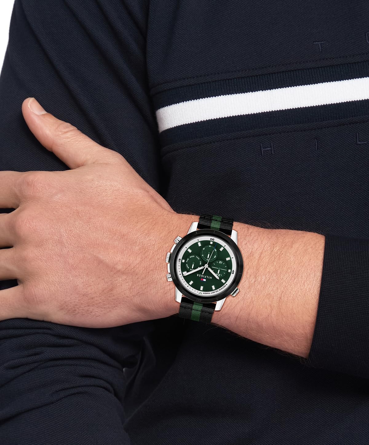 Tommy Hilfiger Ocean-Bound Collection for Men - Sporty Multifunction Wristwatch for Him - Recycled Plastic - Water-Resistant up to 5 ATM/50 Meters - Premium Fashion for Everyday Wear - 44mm