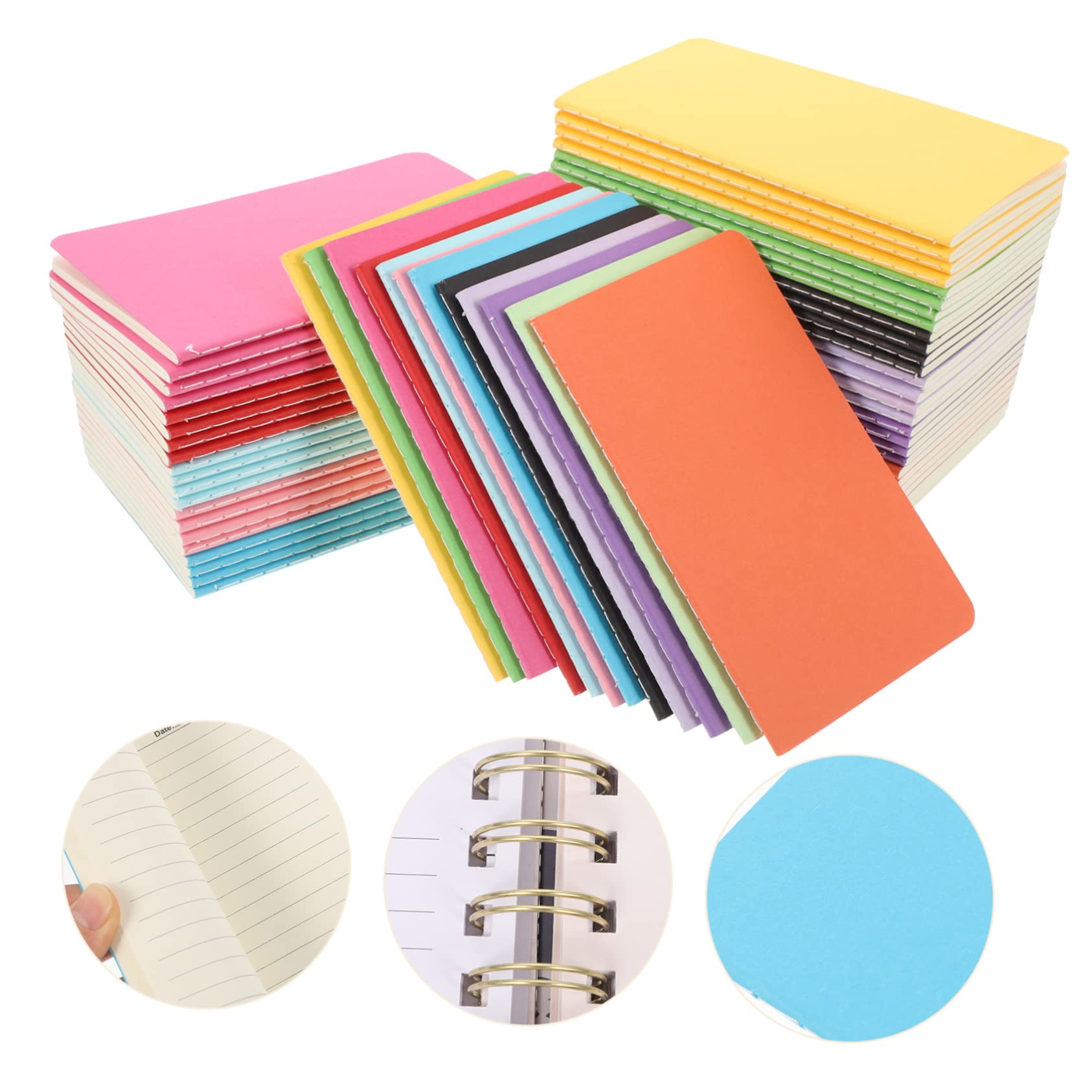 NUOBESTY 60piezas Mini Cuaderno De Bocetos De Bolsillo Escribir Notas Material Escolar Oficina Unidades Granel Libreta Pequeña Blancas Para Diarios y Blocs De Notas