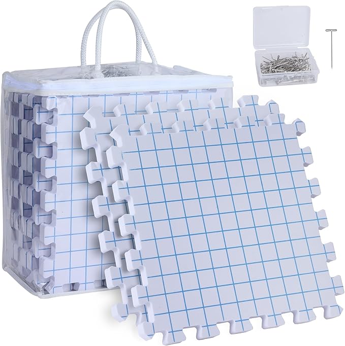 9 Pack Blocking Mats for Knitting & Crochet Project, Extra