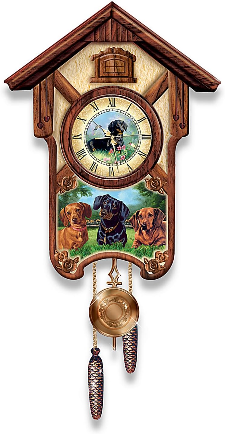 The Bradford Exchange Cuckoo Clock: Delightful Dachshunds Cuckoo Clock