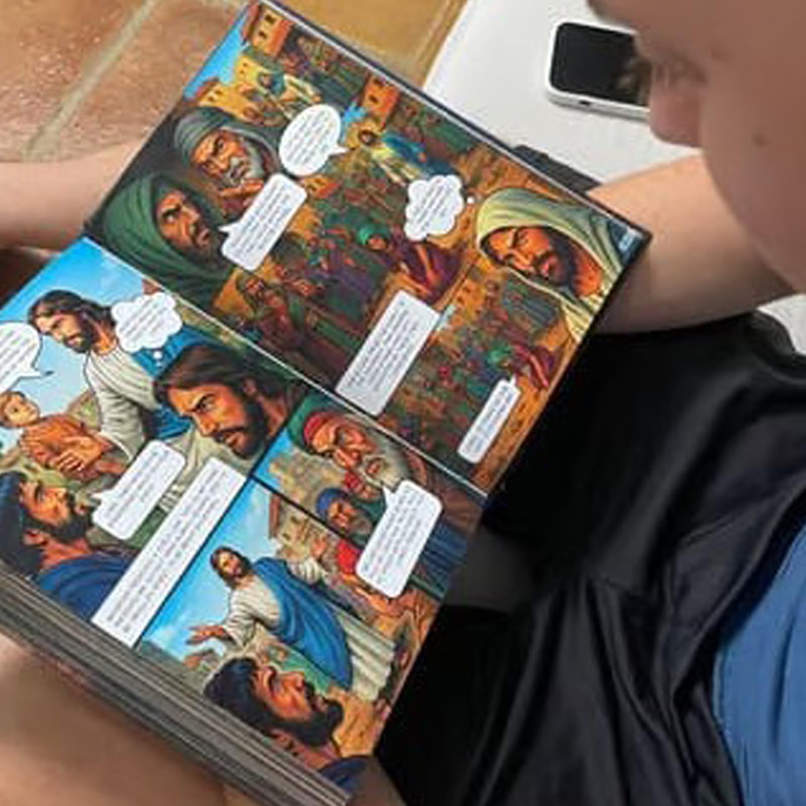 Libros de cómics, libro gráfico de cómics de la Biblia para niños, 6.3 x 8.27 pulgadas, educación en casa y educación, novelas gráficas en para escribir, dibujar, contar historias, jugar