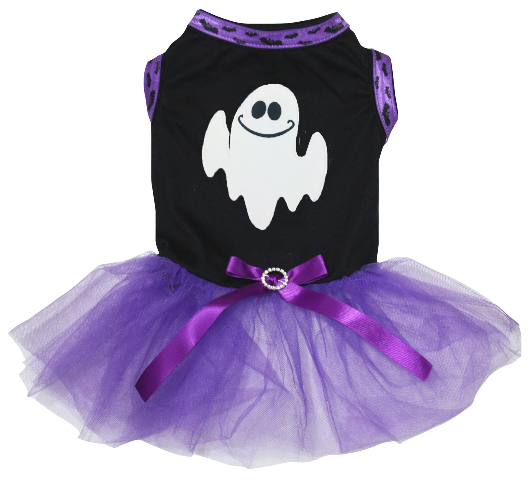 Robe pour chiot Little Ghost S vêtement noir violet petit chien et caniche