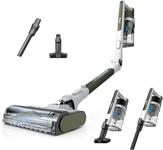 Shark PowerPro Flex Pet Plus Cordless Vacuum, FloorDetect Technology, MultiFLEX Wand, HEPA Filter, for Carpets & Hard Floors, Up to 50-Minute Runtime, Powerful Pet Hair Pickup, Olive, IZ387H