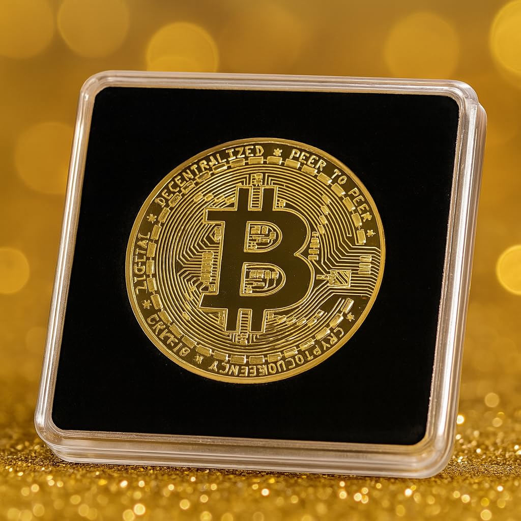PfX Physical Golden Bitcoin Collector Coin [24 Carat Real Gold] Includes  Elegant Plexiglass Coin Case (Gold, Bitcoin) : Amazon.co.uk: Toys & Games