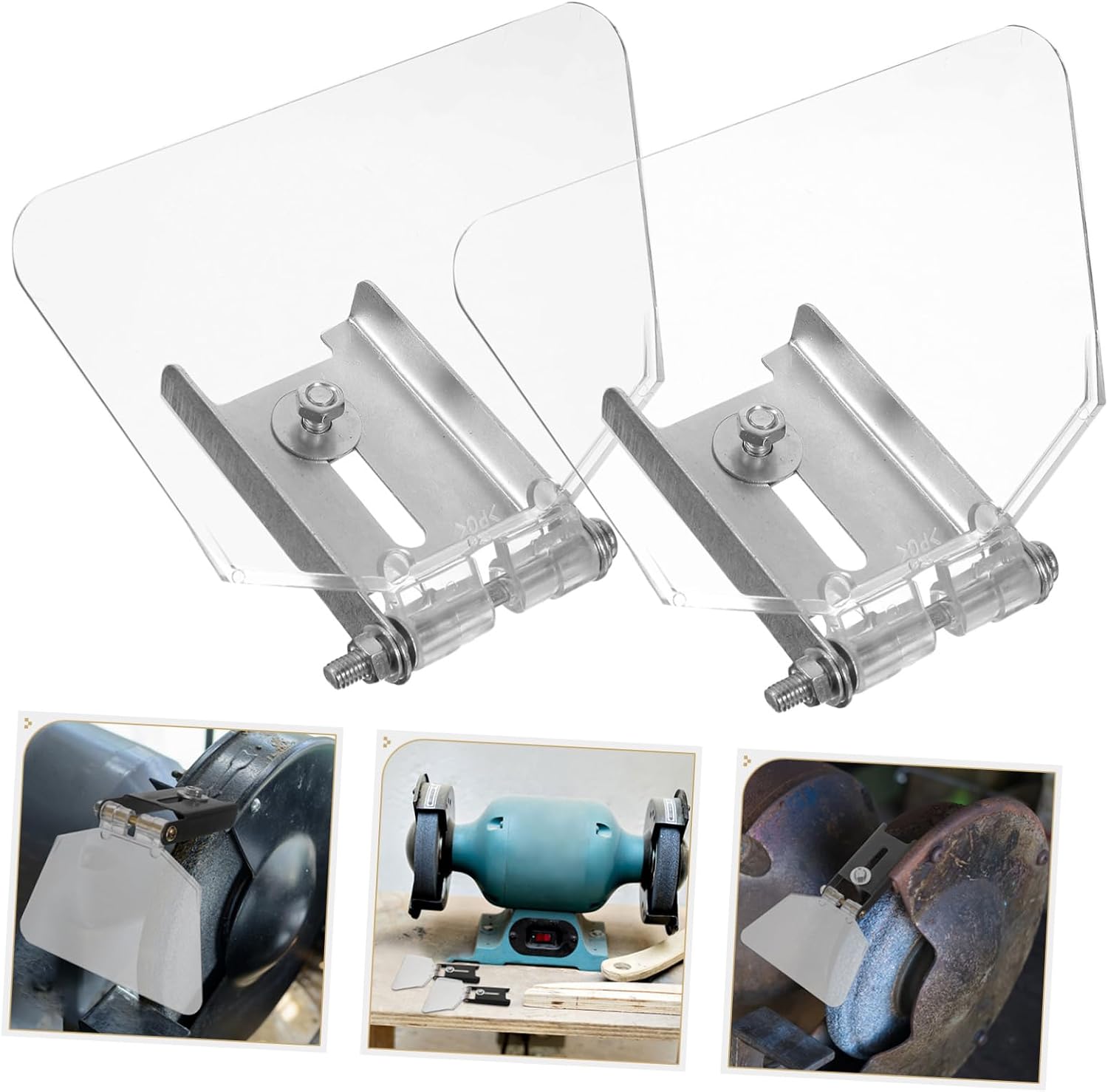 2pcs Bench Assembly Stainless Steel for Bench Grinders Easy to Install Transparent for Grinding
