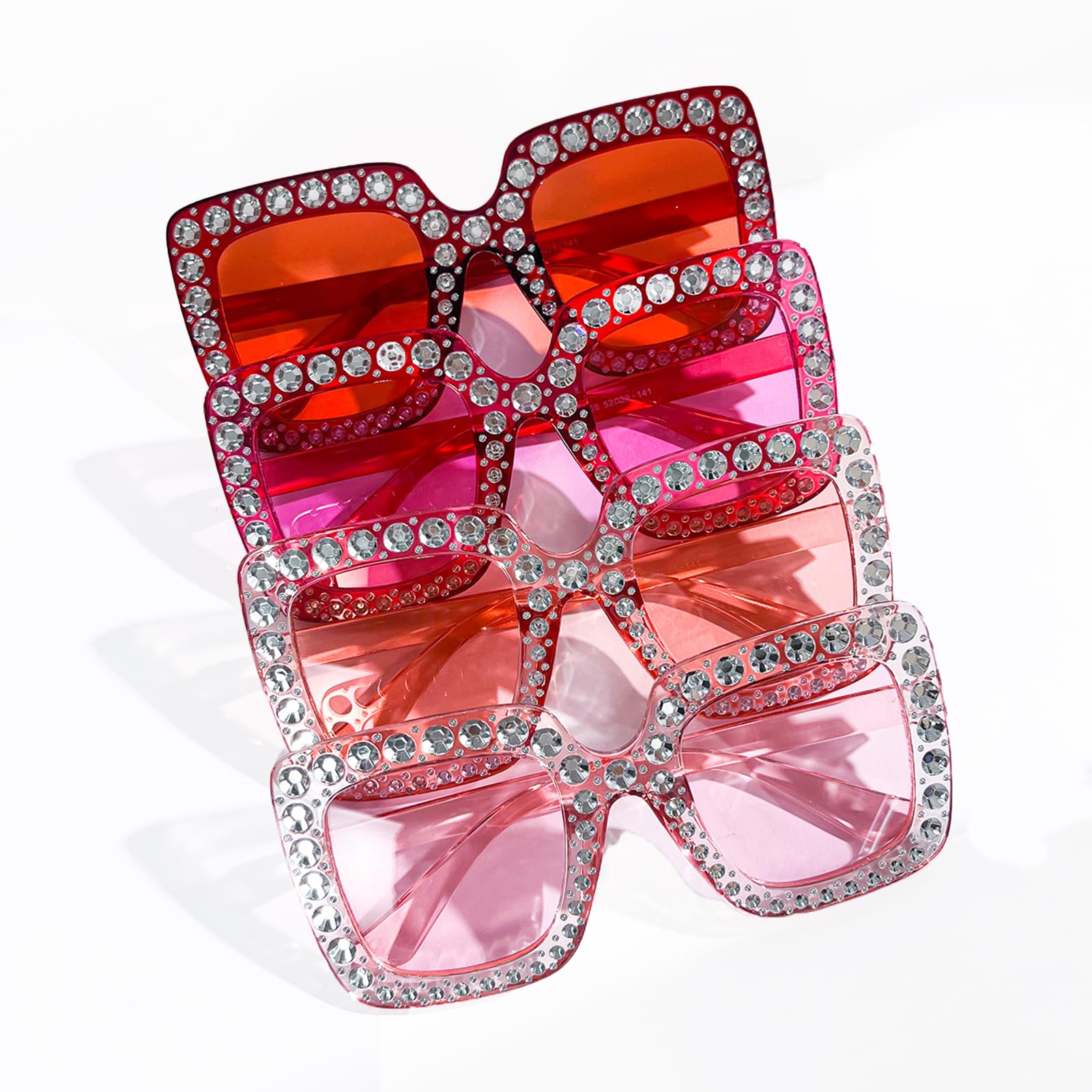 Elegant Red Patterned Sunglasses with Crystal Details Crap® Eyewear | The Funk Daddy Cherry Red Bio Wraparound  main image 2