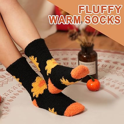 Justay Sowarm Chaussettes Thermiques Moelleuses Duveteuses Femme Confortables Chaudes Douces Hiver Chaussettes Cadeau Pour Filles