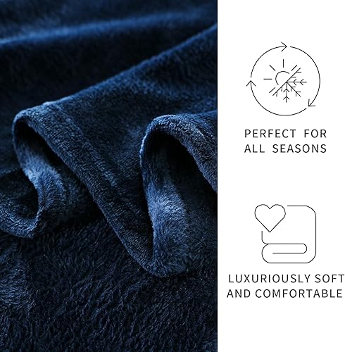 Miniatura 6 de Bourina - Cobija de franela, manta lujosa de forro polar liso de microfibra violeta liviana y cálida