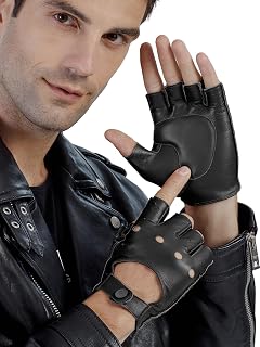 GSG SINCE 1998 Fingerlose Lederhandschuhe Herren für Autofahrer