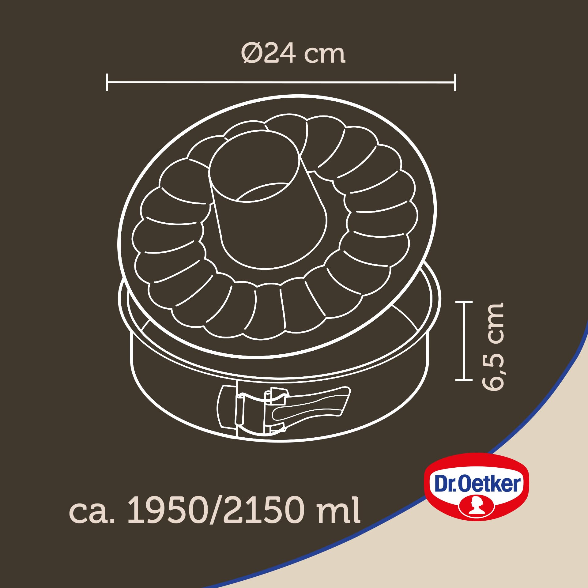Dr. Oetker Dr.Oetker Tortiera apribile 2 Fondi ø24 cm, Tradition Rivestimento Antiaderente (Colore: Nero), quantità: 1 Pezzo, Alluminio, 24 cm