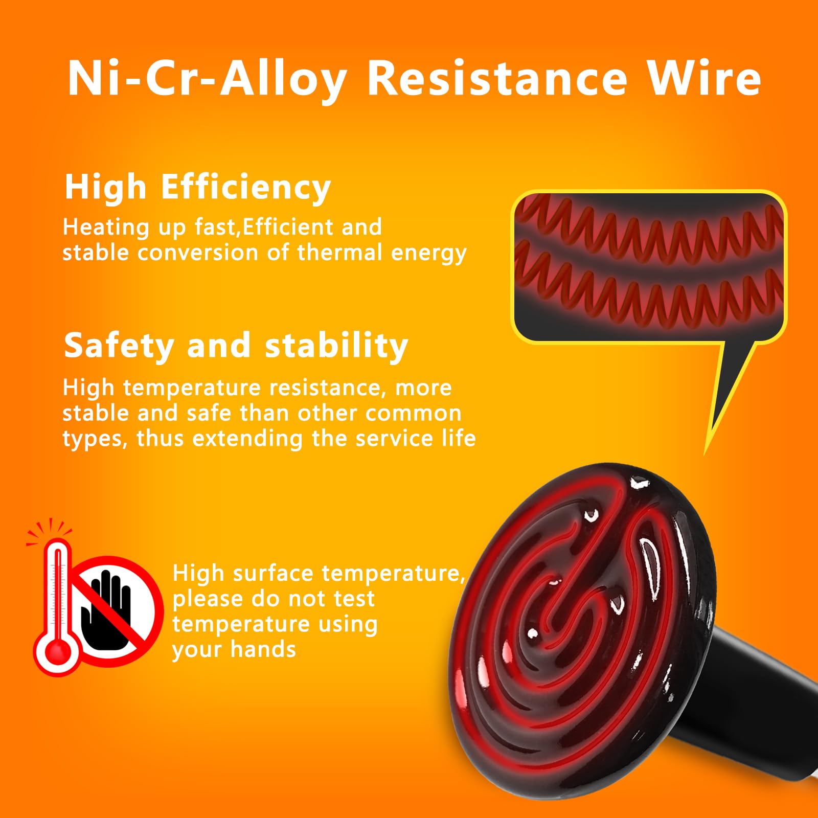 Ceramic Heat Emitter 2 Pack, 100W and 150W Reptile Heat Lamp, Heat Bulb for Lizards Bearded Dragons Snakes Turtles and Chickens - image 3