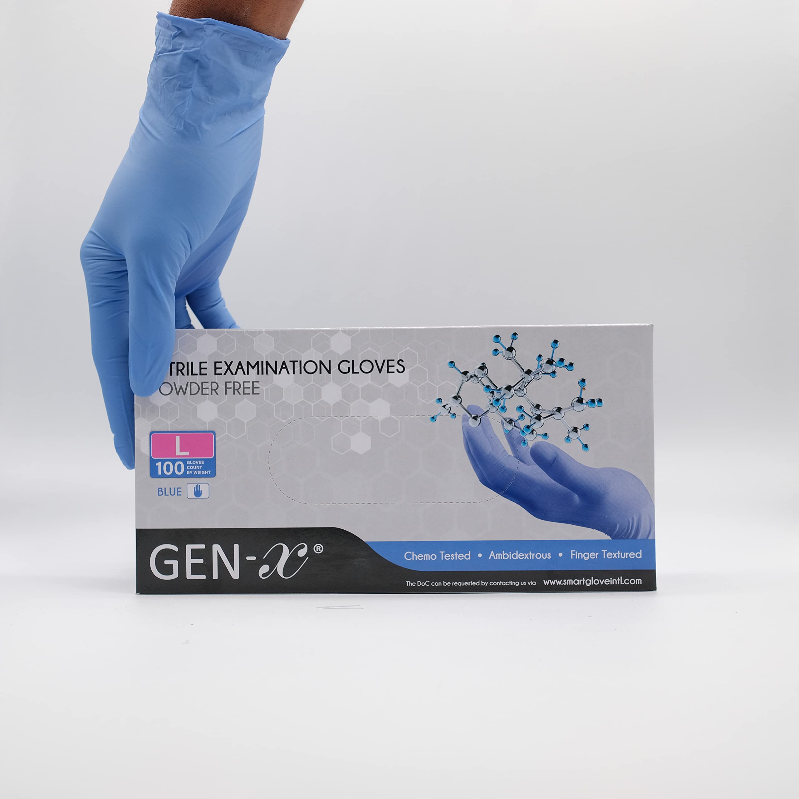 Gen X Nitrile Examination Glove Powder Free Finger Textured Extra