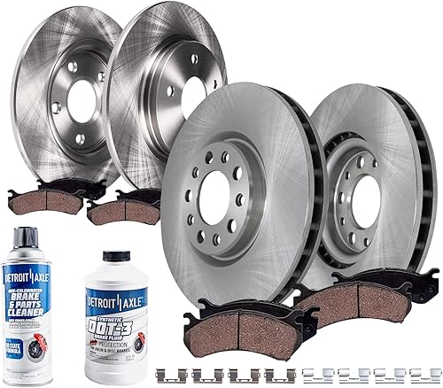 Detroit Axle - Kit de Frenos para Buick Verano Chevrolet Volt Cruze Rotores de Freno Pastillas de Freno Cerámica Reemplazo Delantero y Trasero: