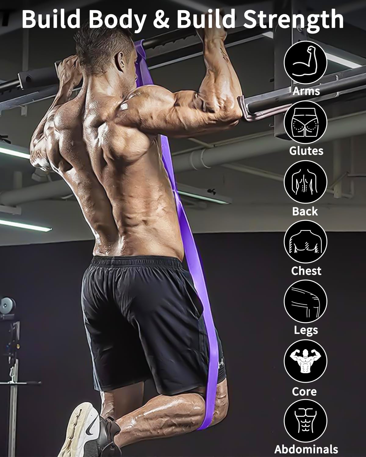 FAOKZE Lot 4 Bandes Résistance Fitness - Avec Ancrage Porte, Poignées, Sac - Yoga, Musculation, Étirement