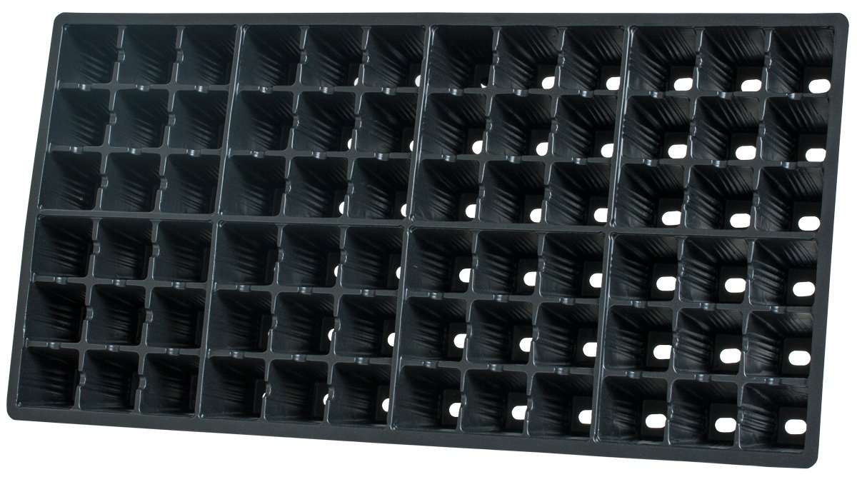 Hydrofarm CK64002SQ K64002SQ 72 Square Plug Flat Insert, Black