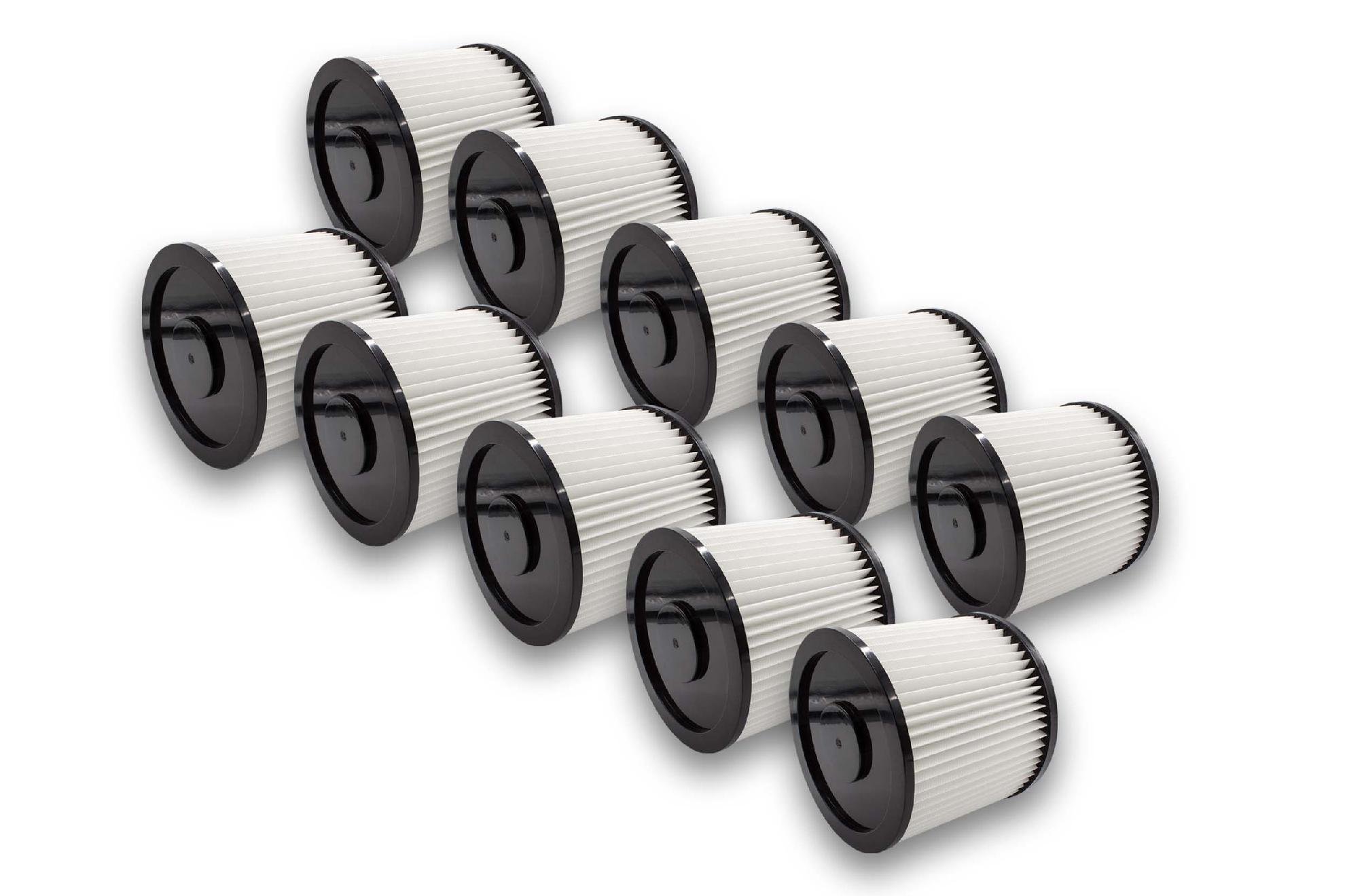 vhbw 10x Filtro plisado compatible con Aqua Vac EXCELL 30 S SYNCHRO, 20 S, 30 P, 24 S SYNCHRO aspiradora - blanco